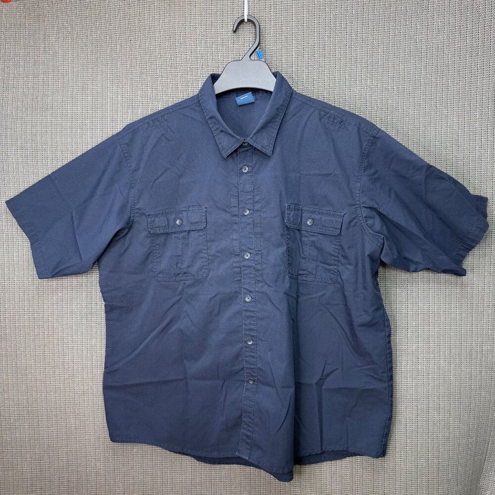 Propper Mens 2XL/R Short Sleeve Navy Button-Up Shirt